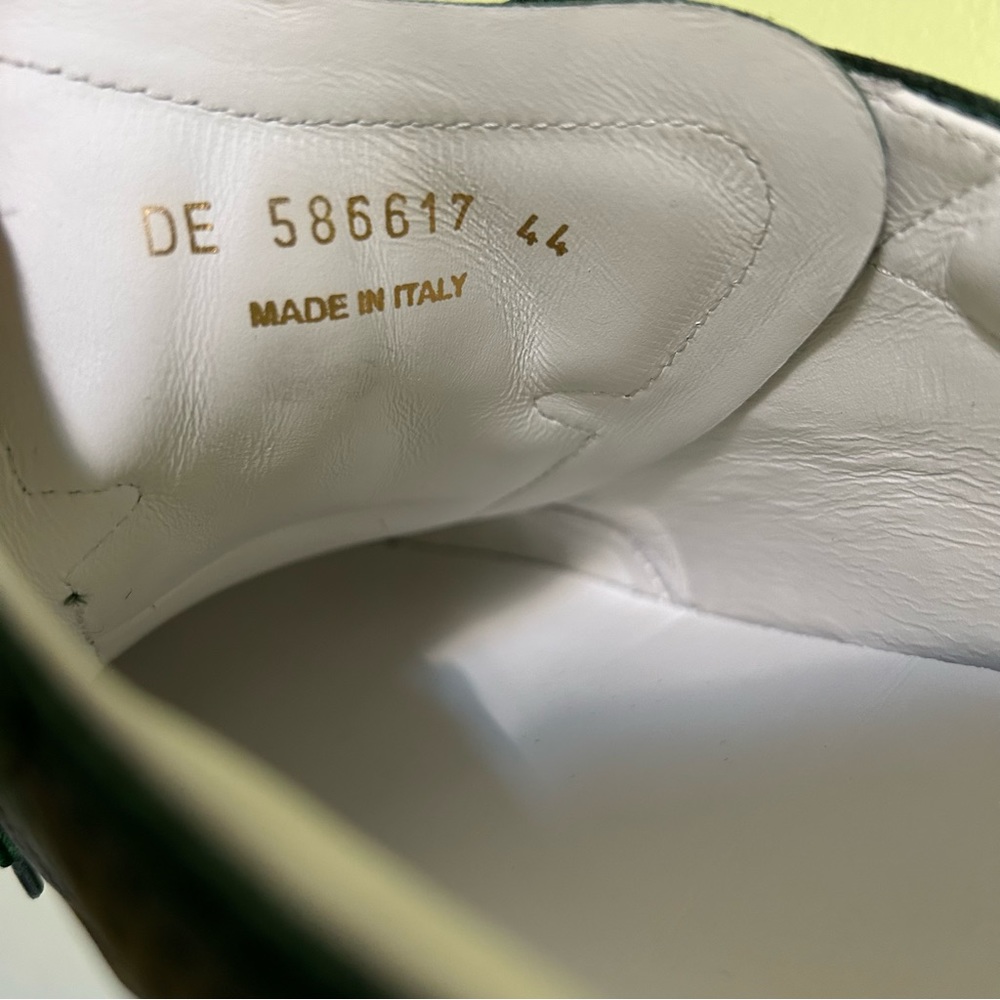 Saint Laurent ~ Men’s Perforated Leather Low Top Sneakers in Green size IT 44 - Picture 4 of 15